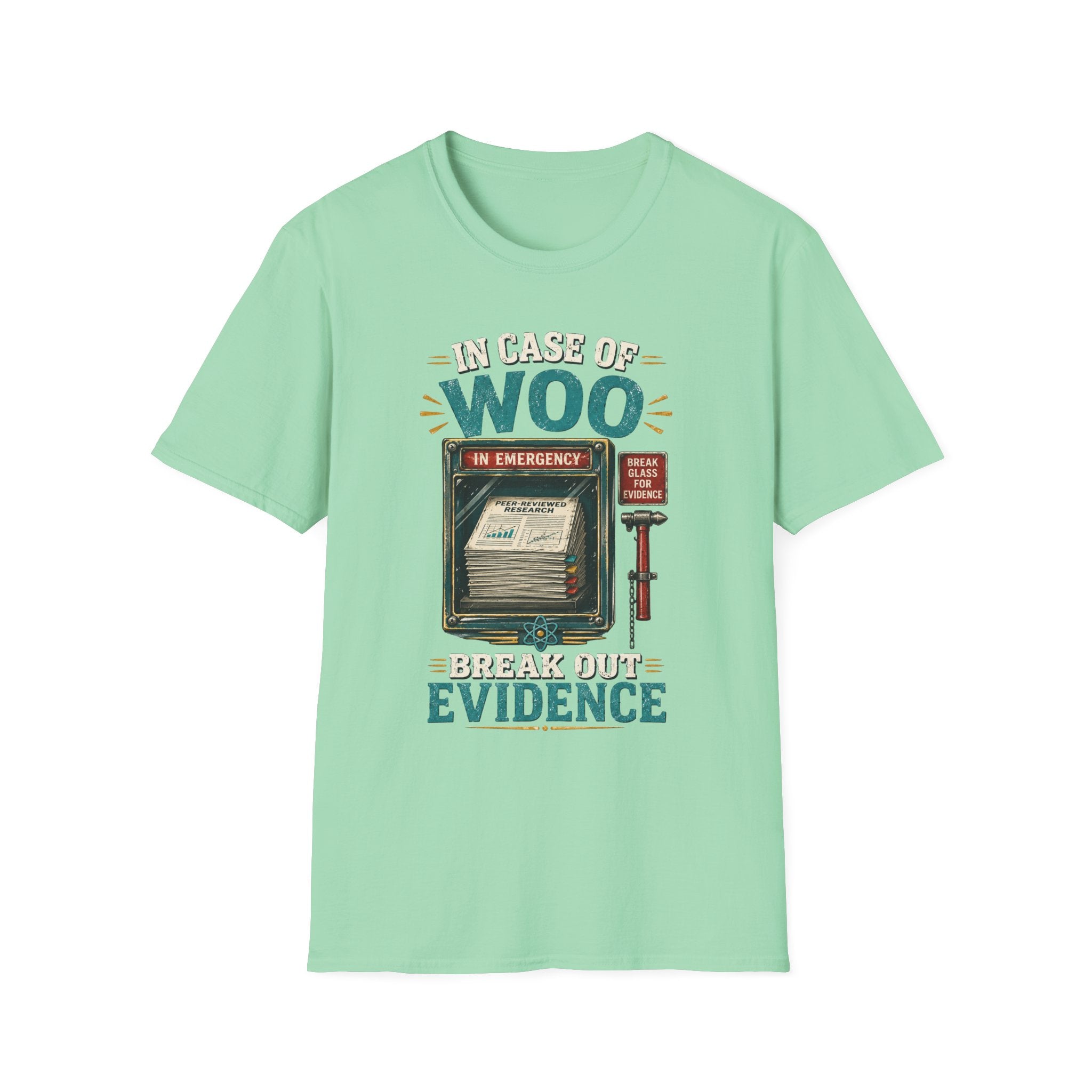 "In Case of Woo Break Out Evidence" Vintage Emergency Graphic Tee