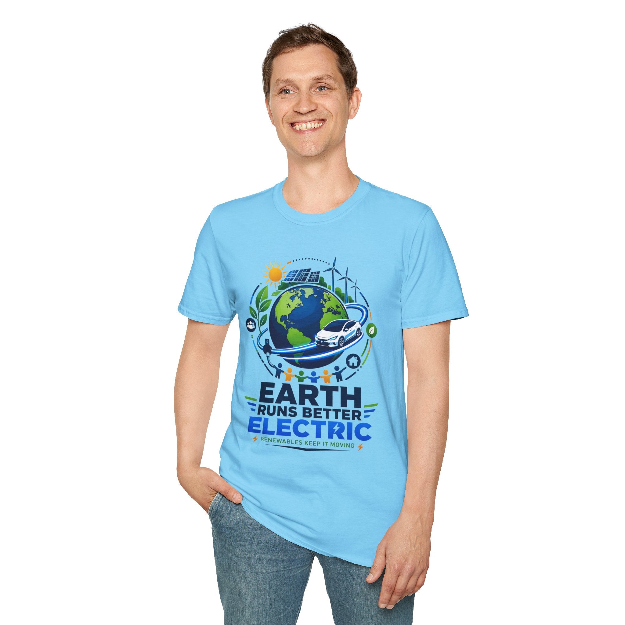 Earth Runs Better Electric Eco-Friendly EV Graphic Tee