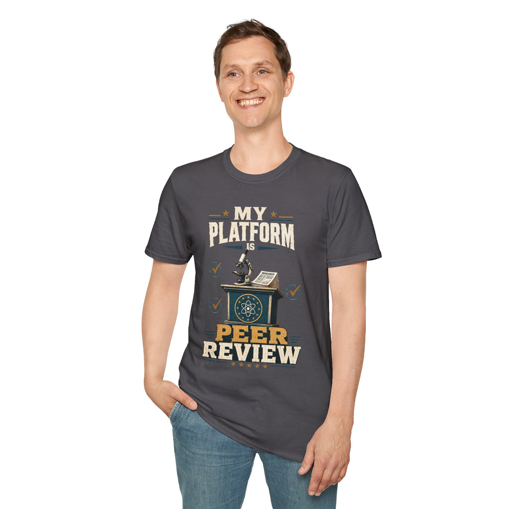 Peer Review T-Shirt — “My Platform is Peer Review” Science Graphic Tee