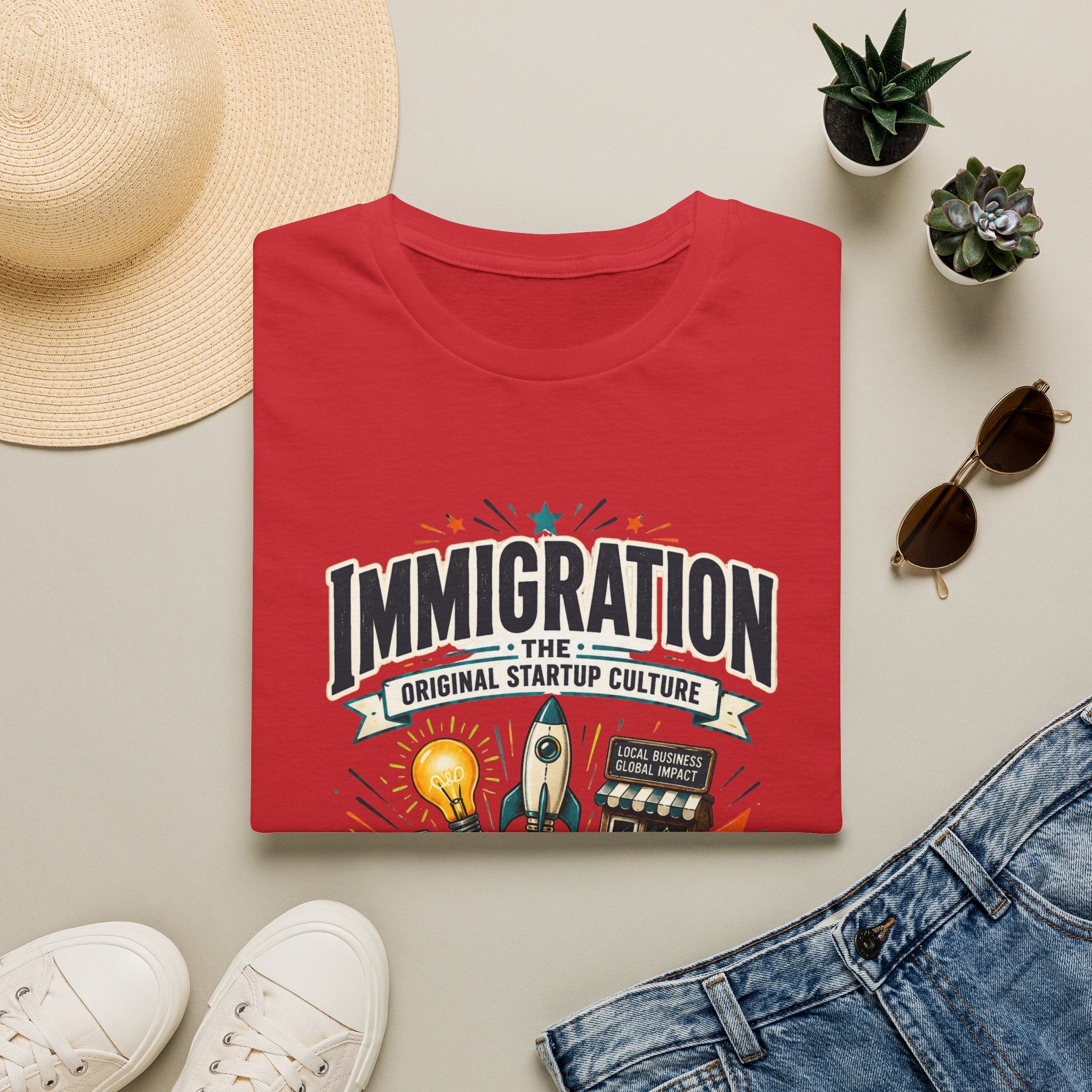 Immigration T-Shirt — "Immigration: The Original Startup Culture" Graphic Tee