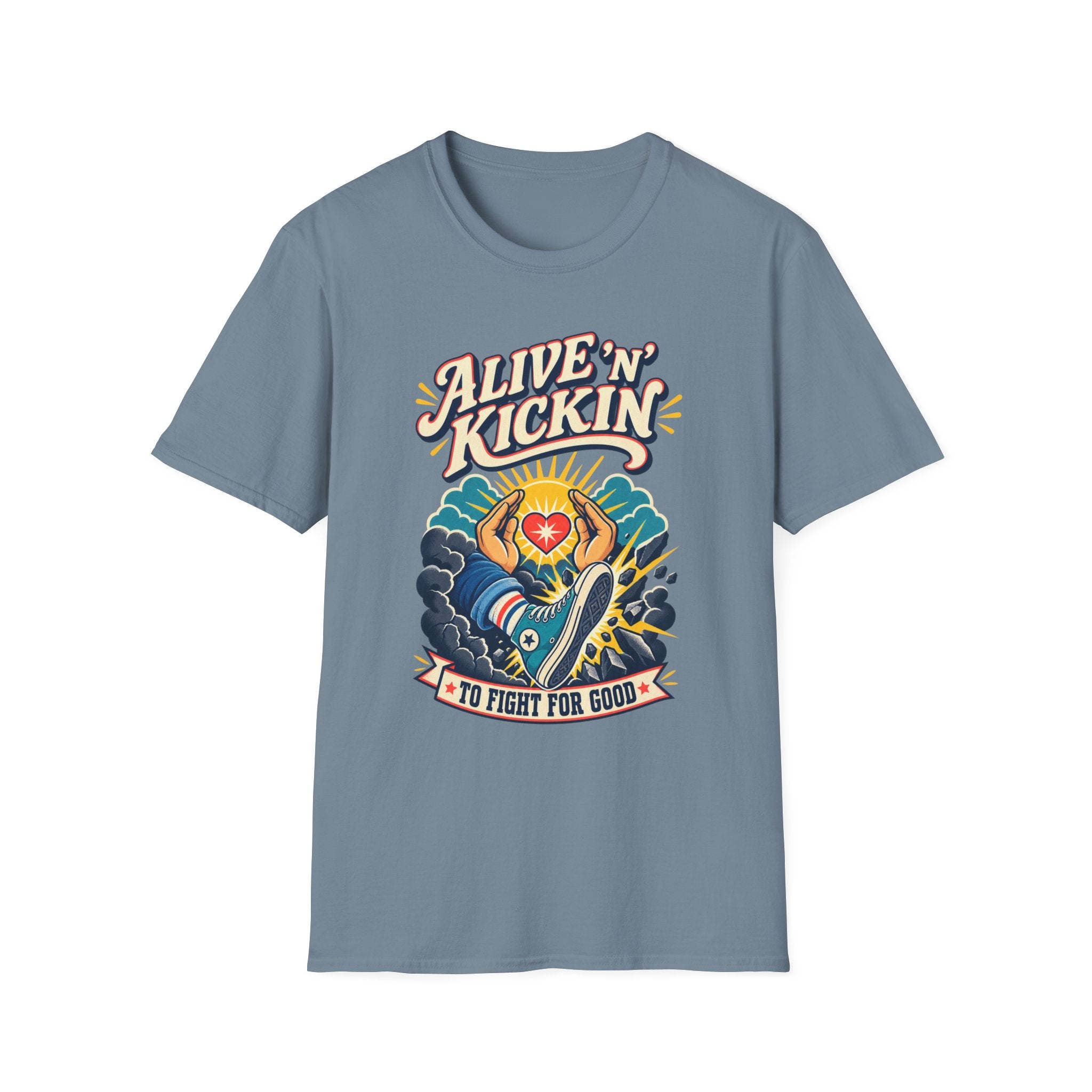 Alive 'N Kickin' Graphic T-Shirt — Retro Sunshine Inspirational Tee