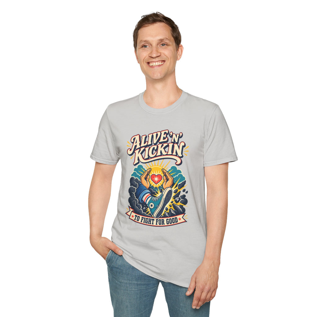 Alive 'N Kickin' Graphic T-Shirt — Retro Sunshine Inspirational Tee