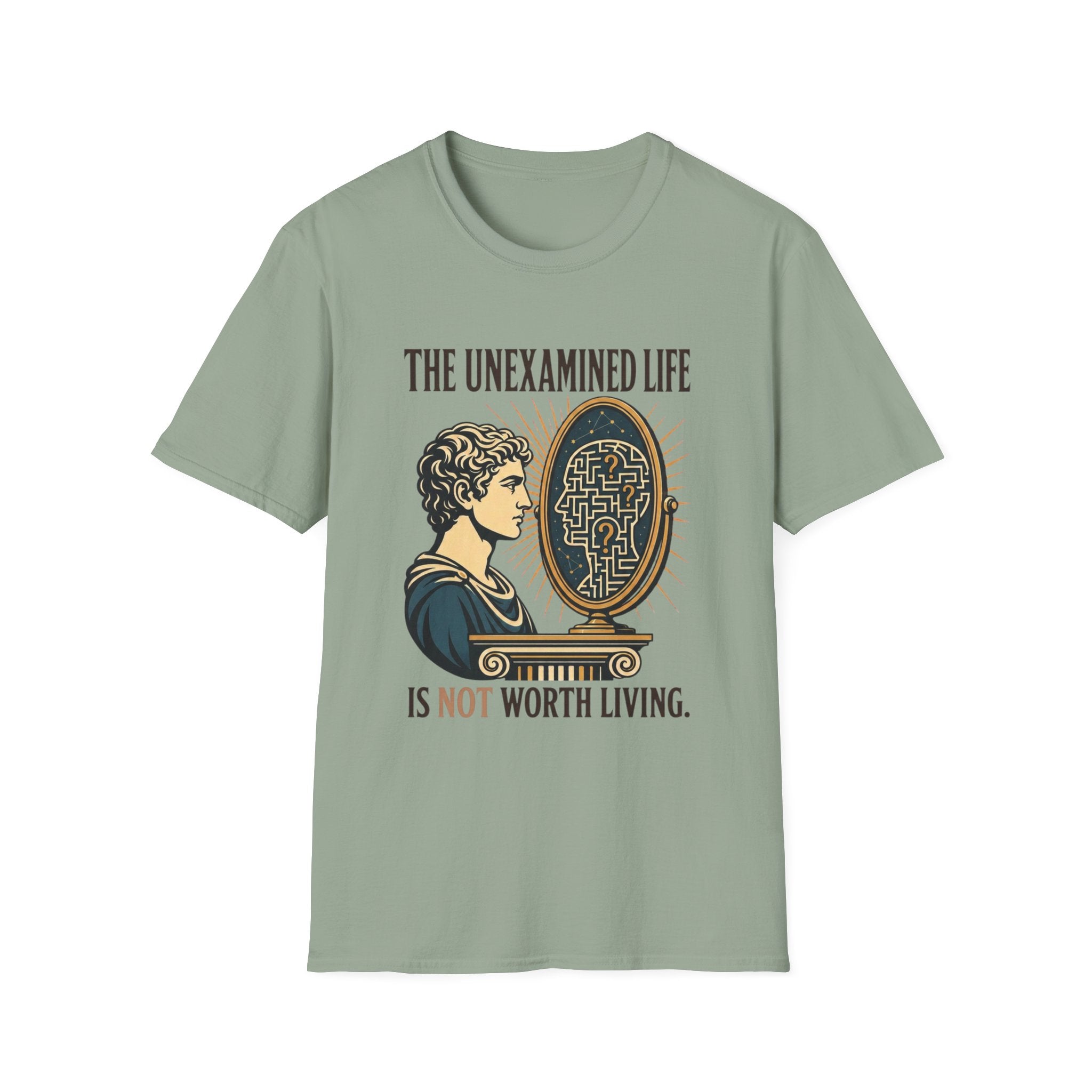 'The Unexamined Life' Philosophical Graphic Tee (Mirror Maze Design)