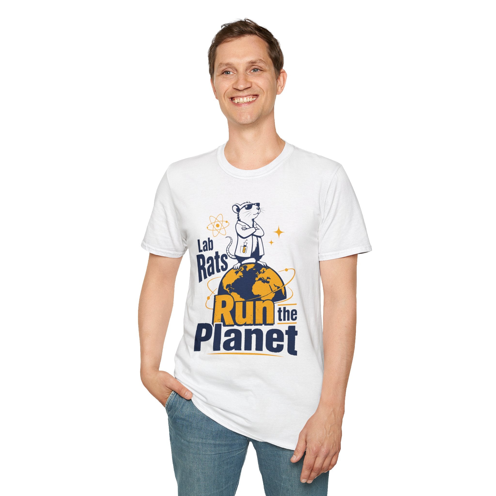 Lab Rats Run the Planet T-Shirt — Cute Scientist Rodent Graphic Tee