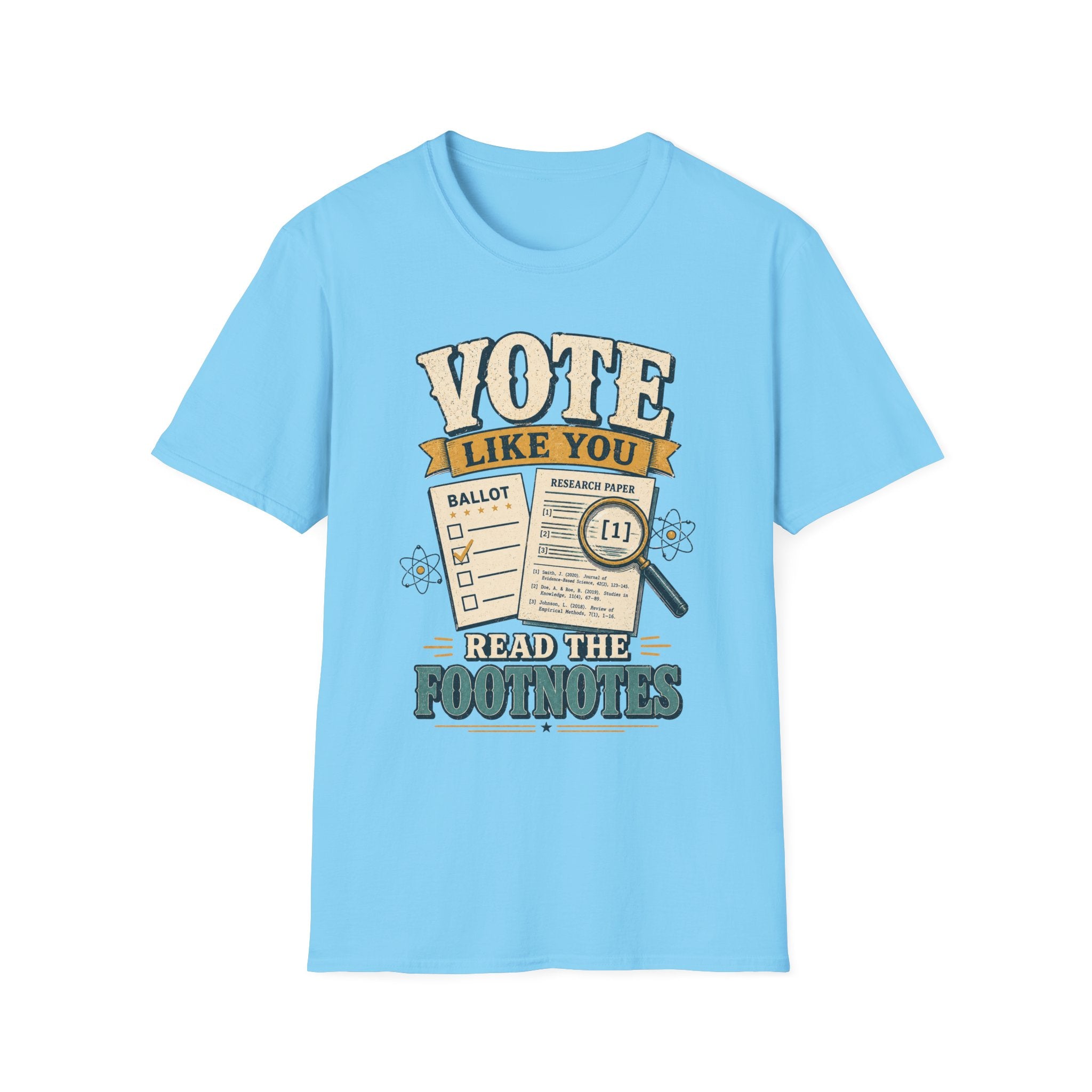 "Vote Like You Read the Footnotes" Vintage Voter Education Tee