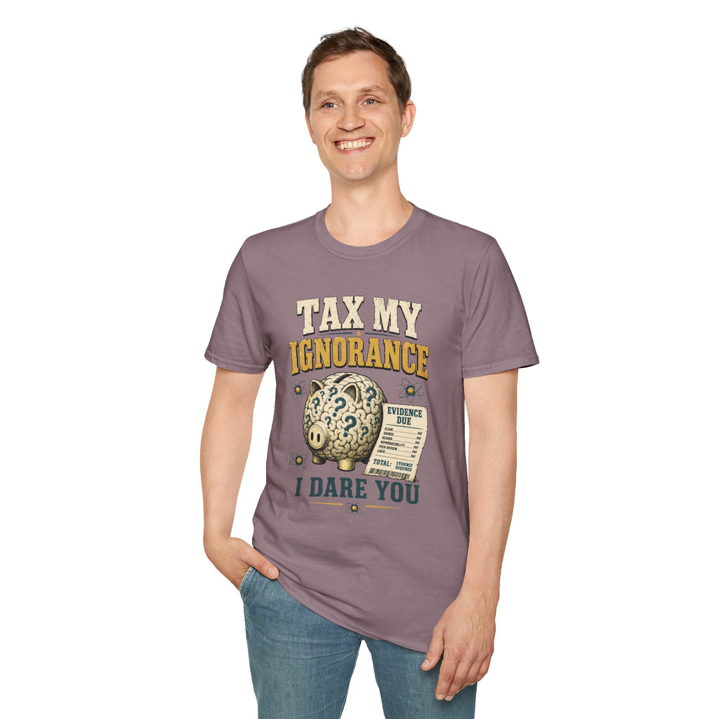 Tax My Ignorance T-Shirt – Funny Political Piggy Bank Design