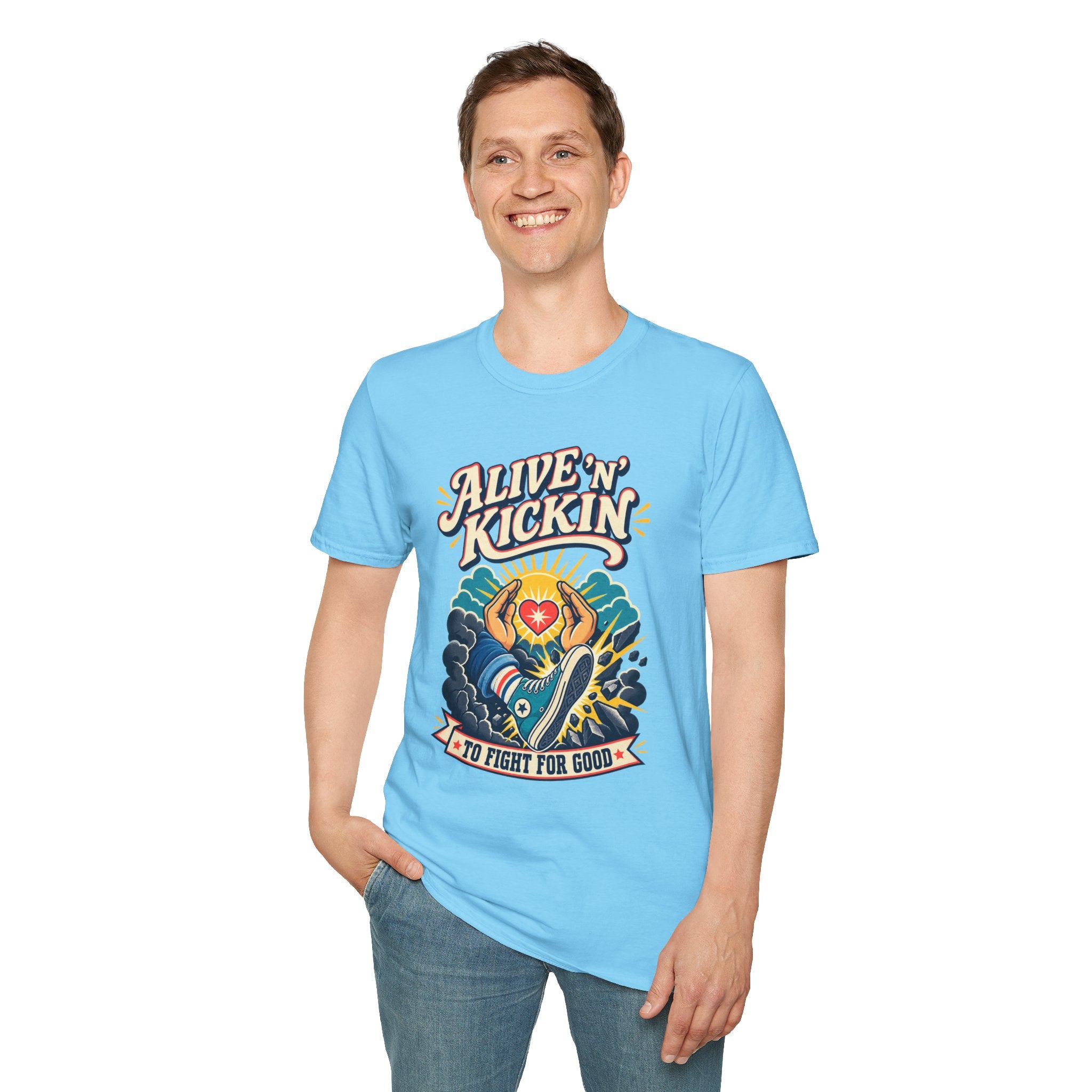 Alive 'N Kickin' Graphic T-Shirt — Retro Sunshine Inspirational Tee