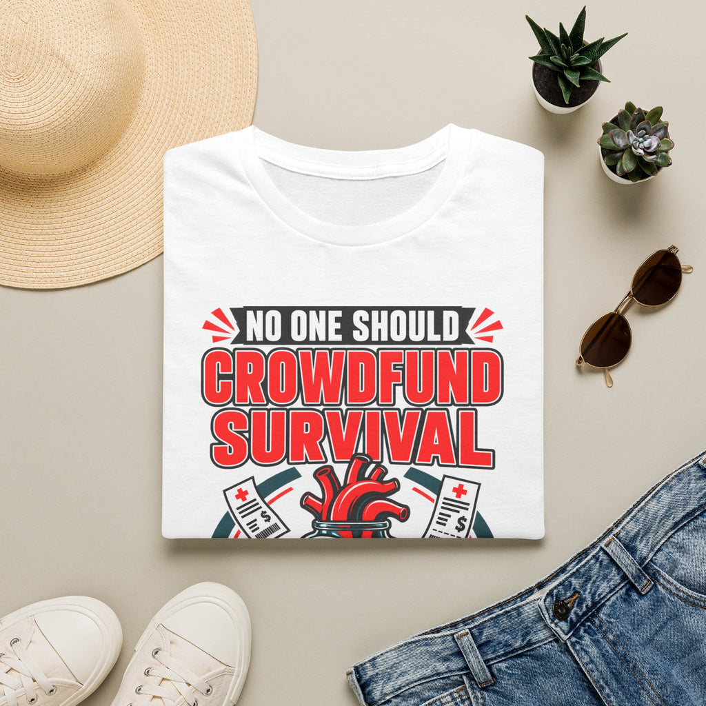 Crowdfund Survival T-Shirt — 'No One Should Crowdfund Survival' Medical Advocacy Tee