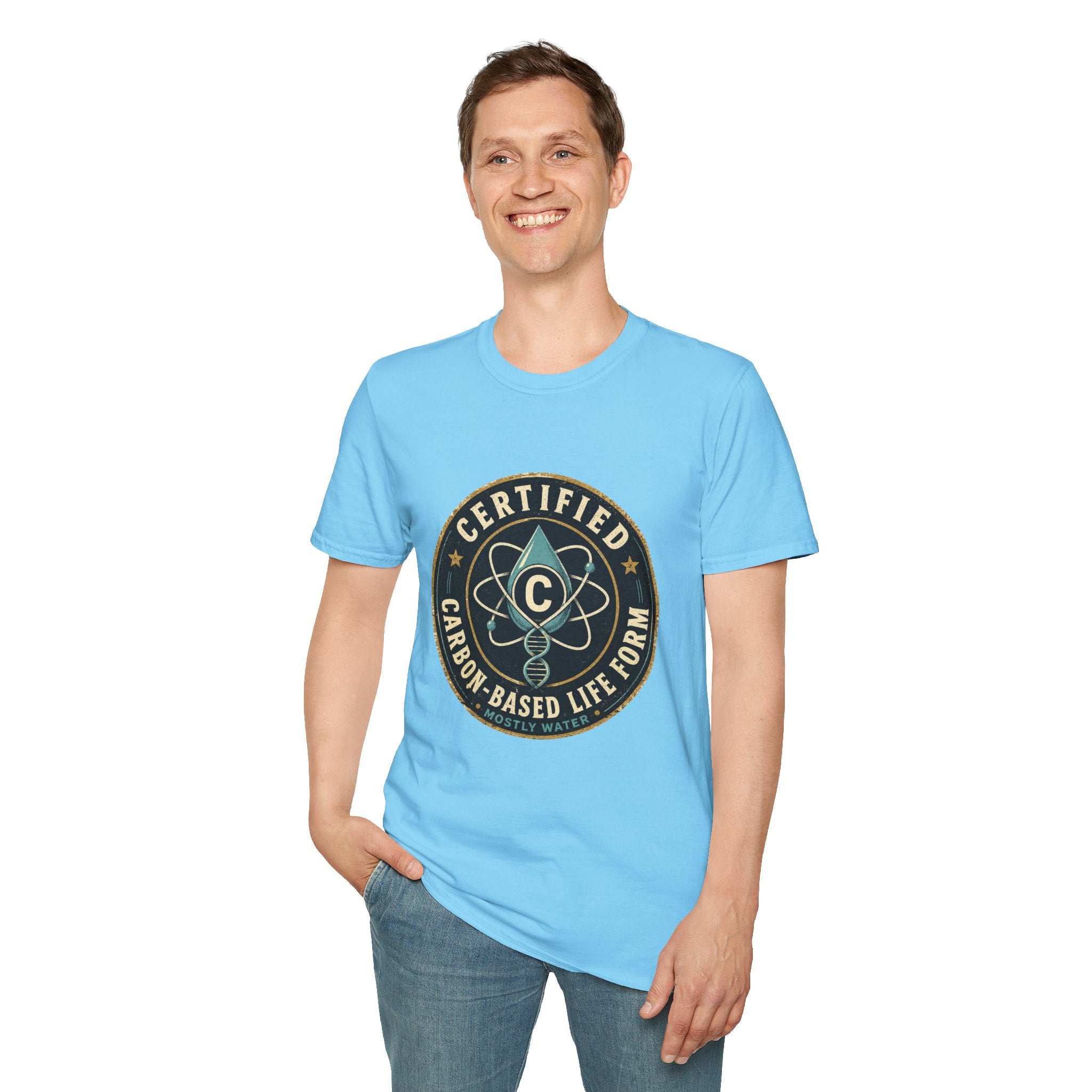 Certified Carbon-Based Lifeform T-Shirt — Funny Science Badge Tee
