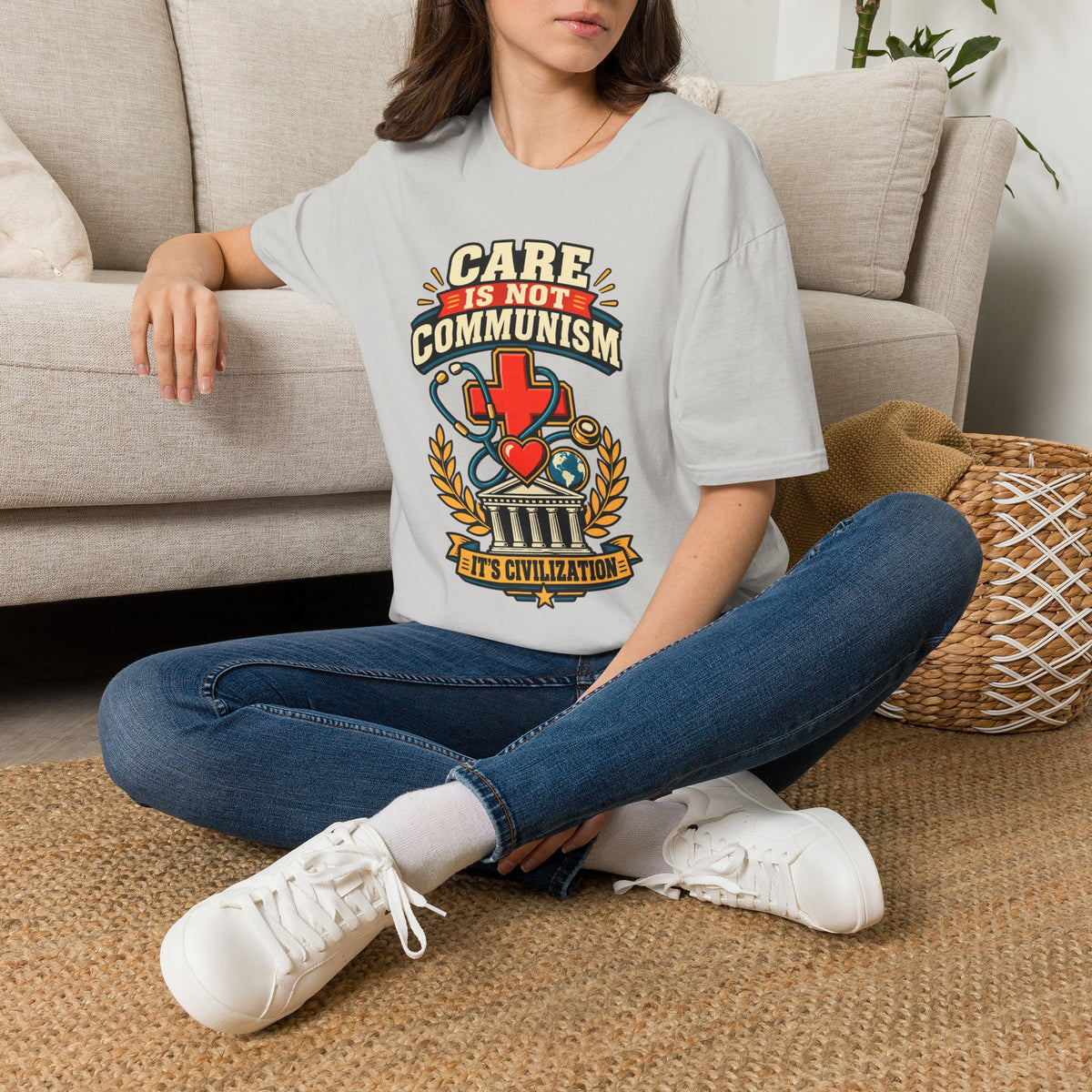"Care Is Not Communism" Nurse/Healthcare Pride Tee