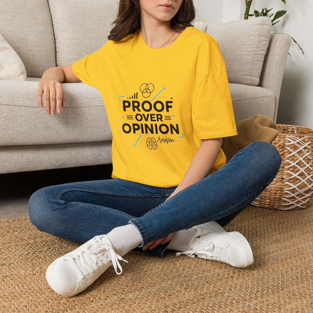 Proof Over Opinion T-Shirt — Science & Logic Graphic Tee