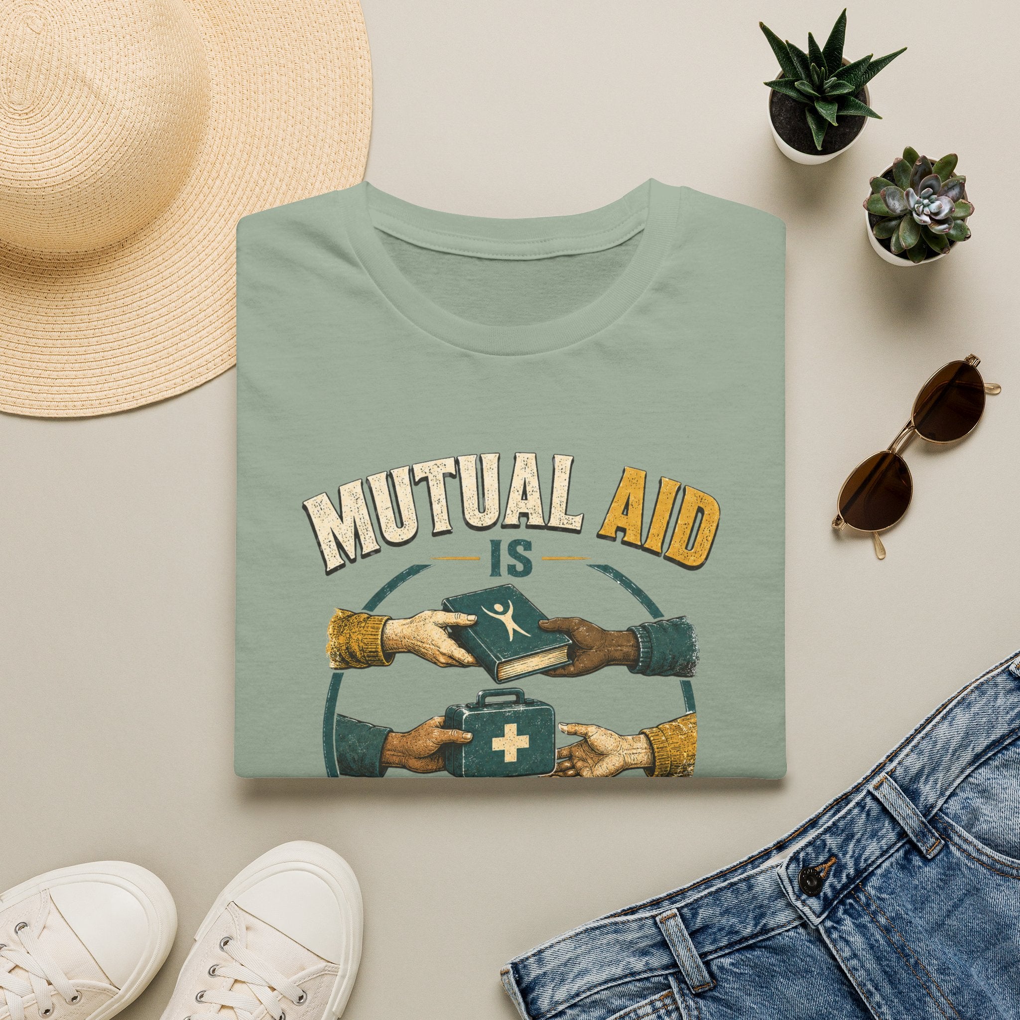 Mutual Aid Is Applied Humanism T-Shirt — Community Support Volunteer Shirt