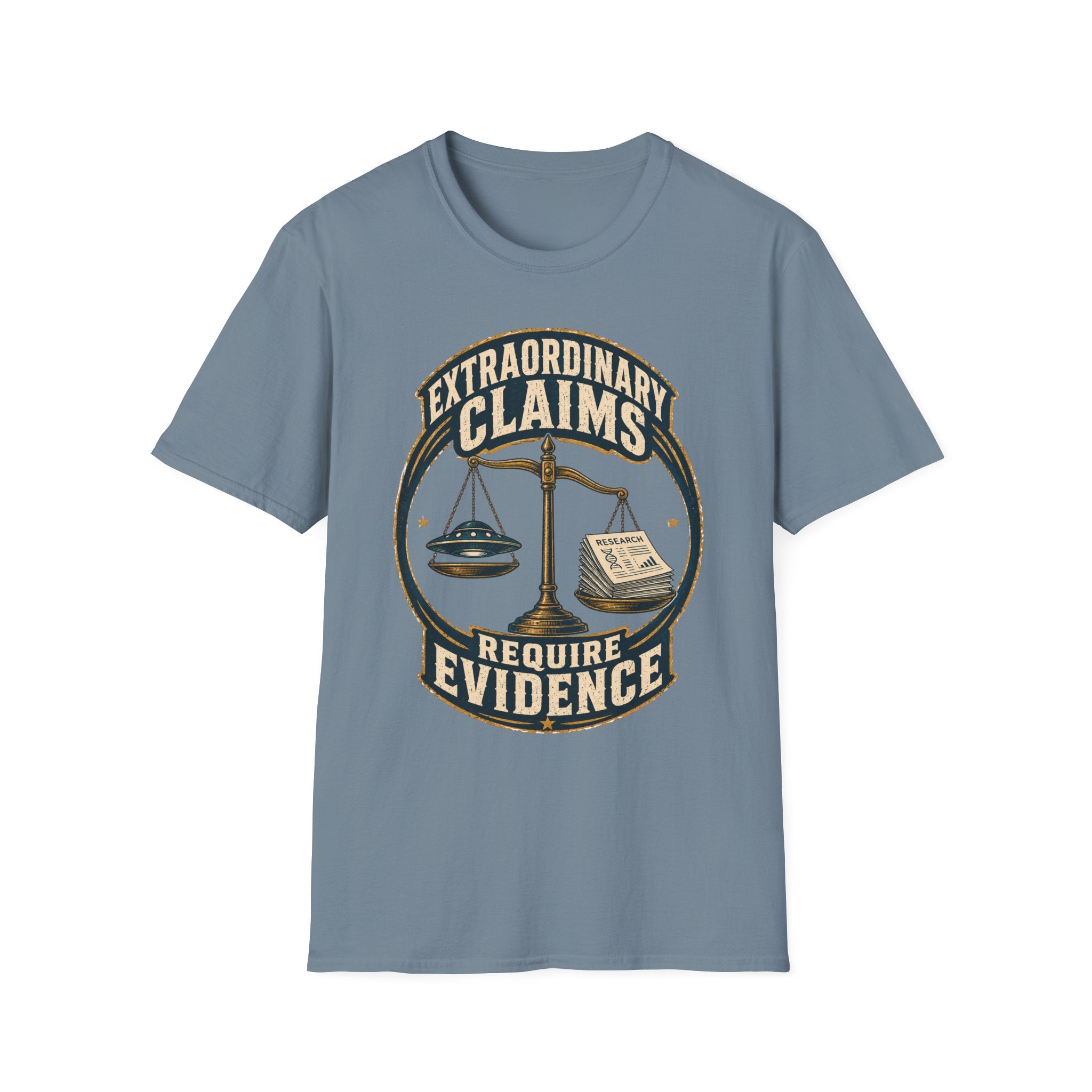 T-Shirt — “Extraordinary Claims Require Evidence” Skeptic Science Tee